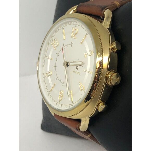 Fossil Q FTW1201 Women Brown Leather Analog Silver Dial Hybrid Smart Watch CM269 - Picture 2 of 9